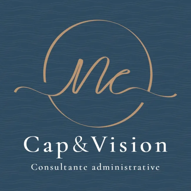 Carte de visite créée par Taladova pour Cap & Vision, consultante administrative